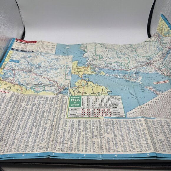 Vintage 1959 Esso Ontario Road Map Featuring Provincial Parks & Travel Info - Picture 3 of 5